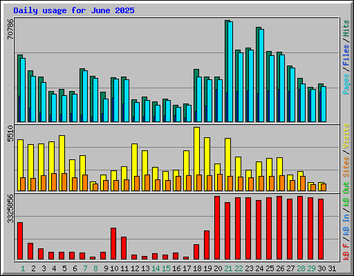 Daily usage for June 2025
