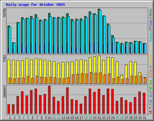 Daily usage for October 2025