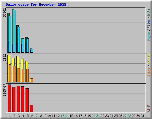 Daily usage for December 2025